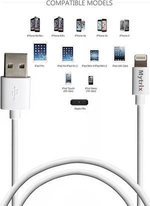 Mytrix Premium 3Foot Lightning Connector Charger Data Sync Cable for Apple iPhone iPad  White