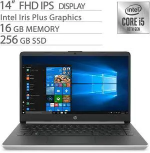 HP 14" FHD Home & Business Laptop 10th Gen Core i5-1035G4, 16GB RAM, 256GB SSD, 4 Core up to 3.70 GHz, Backlit, USB-C, Iris Plus Graphics, Bluetooth 5.0, HDMI 1.4b 4K Output, 1920x1080, Win 10 HP 14" FHD Home & Business Laptop 10th Gen Core i5-1035G4, 16GB RAM, 256GB SSD, 4 Core up to 3.70 GHz, Backlit, USB-C, Iris Plus Graphics, Bluetooth 5.0, HDMI 1.4b 4K Output, 1920x1080, Win 10