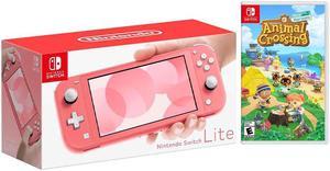 2020 New Nintendo Switch Lite Coral Bundle with Animal Crossing New Horizons NS Game Disc  2020 Best Game