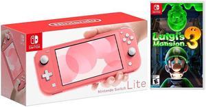 2020 New Nintendo Switch Lite Coral Bundle with Luigis Mansion 3 NS Game Disc  2019 New Game