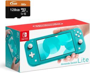 Nintendo Switch Lite Console  Turquoise  With 128GB Micro SD Card and Adapter
