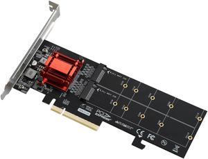 Dual NVMe PCIe Adapter, RIITOP (2 Ports) M.2 NVMe SSD to PCI-e Express 3.1 x8 Expansion Add-on Card