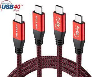 USB-IF Certified RIITOP USB4 Cable 3 ft (2Pack), Fully Compatible with Thunderbolt 4 Thunderbolt 3 and USB C; USB 4 Cable with 40Gbps Data, 8K Video Support, and 100W PD Charging