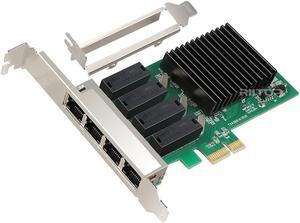 4 Port Gigabit Ethernet PCIe PCI-e x1 Network Interface Card (NIC) 10/100/1000 Mbps Realtek 8111 Chipset,RIITOP PCI Express x1 to 1G Network Adapter Card