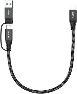 1ft (30cm) USB C Charging Cable Right Angle - 60W PD 3A - Heavy Duty Fast  Charge USB-C Cable - Black USB 2.0 Type-C - Rugged Aramid Fiber - USB