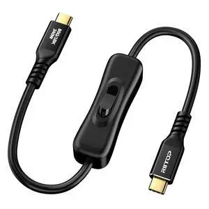 80Gbps USB C to C Cable with ON/OFF Switch 1FT 240W, Compatible with Thunderbolt 5 80Gbps USB C to C Cable with ON/OFF Switch 1FT 240W, Compatible with Thunderbolt 5