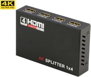 HDMI Splitter 1 in 4 out, RIITOP HDMI [version 1.4] 4K Hub Repeater 1x4 Ports Support Full HD 4K*2K @30Hz 1080P