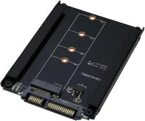 RIITOP M.2 NGFF to SATA 2.5inch Adapter Converter Open-Frame Bracket, For B Key M.2 NGFF SATA SSD 2280/2260/2242/2230 mm, Aluminum in Black