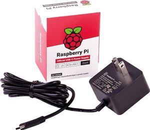 Official Raspberry Pi 4 4B Power Supply, Output: 5.1V / 3A, USB-C, 1.5m 18AWG (Black)