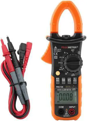 PEAKMETER PM2108 Clamp Meter Portable Digital AC/DC Clamp Meter Multimeter Current Voltage Resistance Tester Multimeters
