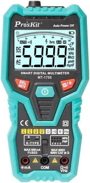 Pro'skit MT-1708-C Anti-Burn Intelligent Multimeter Multifunctional Automatic Range Digital Analog Dual Display Multimeter