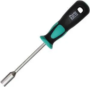 Pro'sKit SD-2800-M13 Hollow-Shaft Nut Driver Hex Bit Socket Key Wrench Screwdriver Hand Tools Metal Socket Driver Hex Nut Key Wrench (M13*125)