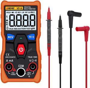ANENG V01A Digital Multimeter Automatic True-RMS intelligent NCV 4000 Counts AC/DC Voltage Current Ohm Test Tool - Orange