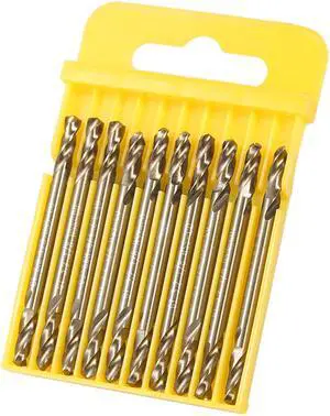 10pcs 1/8" M35 HSS-Co Drills Double Ended Cobalt M35 Drill Bits Set with Storage Box