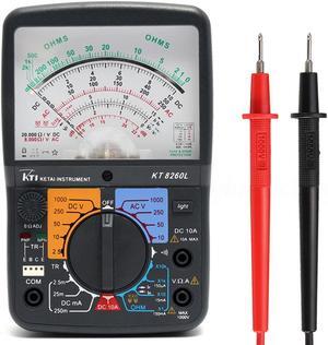 KT8260L Digital Analog Multimeter ACV/DCV/DCA/Electric Resistance Tester & 2pcs Test Pen For Measurment Tools
