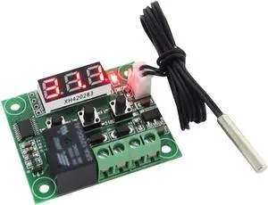 W1209 Digital Temperature Controller Board Micro Electronic High Accuracy NTC Sensor Temp Control Thermostat Panel with Waterproof Sensor Probe