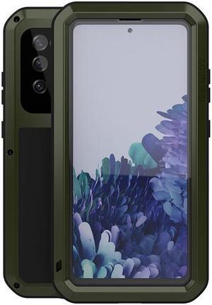 LOVE MEI Shock Dirt Proof Water Resistant Metal Armor Cover Phone Case for Samsung GALAXY S20 Fe - Army Green