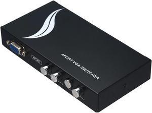 4 Port VGA Splitter 4-in 1-Out Video Metal Splitter Switch Adapter for LCD PC TV Monitor Sharing Monitor TV Video Splitter Support 1920*1440