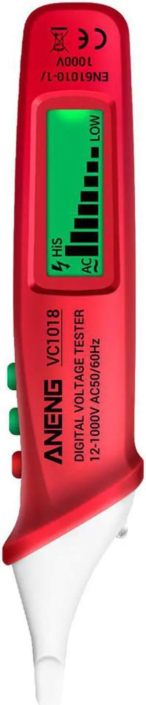 ANENG VC1018 Electric Sensor Tester Pen Digital Intelligent AC Voltage Meter 1000V Voltmeter Buzzer Detector For Electric Tool - Red