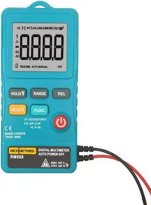 RICHMETERS RM088 Mini Digital Multimeter 8000 Counts Line Frequency True-RMS Flash light AC/DC Voltage Ohm