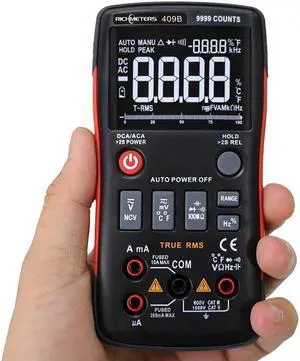 RM409B Digital Multimeter Button 9999 Counts With Analog Bar Graph AC/DC Voltage Ammeter Current Ohm Auto/Manual