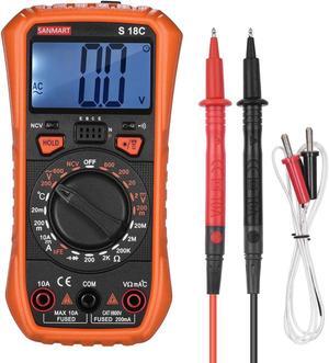 SANMART S18C Mini Handheld Digital Multimeter 2000 Counts Manual Range True RMS Universal Tester