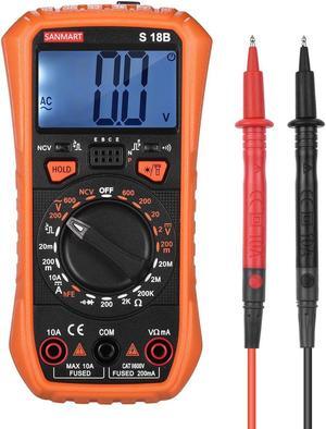 SANMART S18B Mini Handheld Digital Multimeter 2000 Counts Manual Range True RMS Universal Tester
