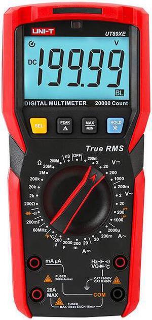 UNI-T UT89XE Digital Multimeter Professional Tester True RMS Manual Range DC AC Voltmeter Ammeter Capacitor Temperature Meter