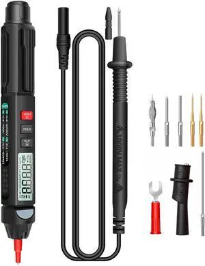 ANENG A3007 Pen Multimeter 6000 Counts Digital Multimeter Meter Tester with LCD Display Backlight Flashlight NCV Auto-off Multiple Accessories for Voltage Current Resistance Capacitance Diode Continui