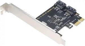 PCI-E to 2 SATA3.0 Adapter Card SATA Hard Disk Expansion Card High-speed Transmission Multiple Systems Compatible Plug and Play