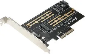 M.2 NVME to PCI-E X4 Expansion Card SSD Adapter Card with M.2 M-key B-key Interfaces Support NVME SATA Dual Protocol