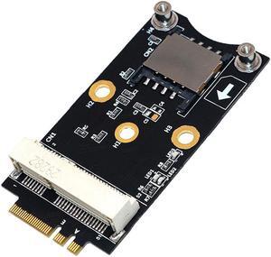 Mini PCI-E to M.2 Key A/E Adapter Rise Card with SIM Card Slot for WiFi/WWAN/LTE Module Supports Win Linux