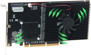 215*125mm PCI-E Adapter Card LM313 PCI-E 8X/16X TO 4P M.2 (PCIe protocol)Riser Card for NVME 2242 2260 2280 22110 SSD
