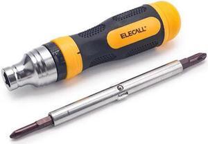 ELECALL 19 in 1 Ratchet Precision Screwdriver Set Phillips Torx Mutifunctional Drill Bit Extender Tools Set for Watch Light