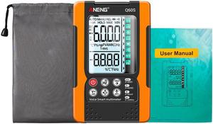 ANENG Q60S Digital Multimeter Smart Mini Professional True Rms Multimeter AI Speech Recognition Transistor Tester 6000 Counts - Orange(no box)