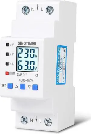 85-300V 80A Adjustable Over And Under Voltage Protective Energy Meter Cycle Switch Timer Delay Control Over Current Protection