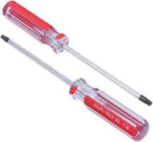 2 Pcs Red Clear Antislip Handle 4mm Magnet Tip T25 Security Torx Screwdrivers