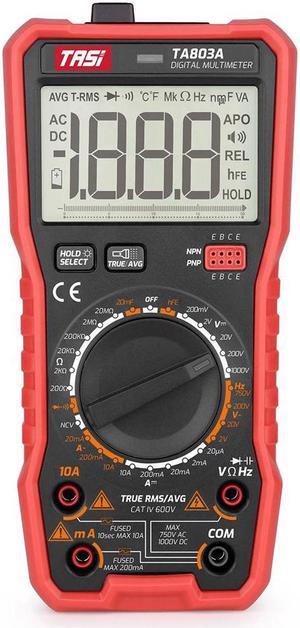 TASI TA803A Digital Multimeter 2000 Counts True RMS Universal Meter Tester Voltmeter Ammeter Amperemeter AC/DC Voltage & Current Resistance Capacitance Frequency Diodes On-off Test Flashlight Function