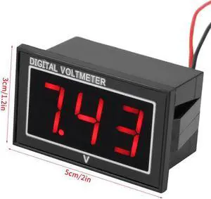Digital Voltmeter 0.56 inch LED Display Waterproof High Accuracy DC Voltage Meter Panel 2 wires Voltage Panel Red DC5V-130V