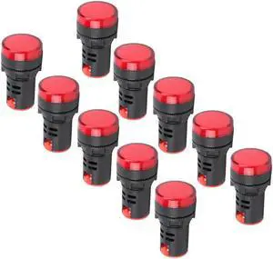 10PCS AD16-22DS High Brightness Red LED Signal Lamp LED Indicator Light for Signal Indication - 24V