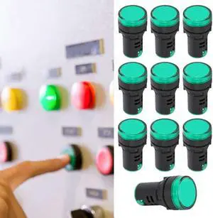 10PCS AD16-22DS LED Indicator Light High Brightness Green LED Signal Lamp for Signal Indication Lamp