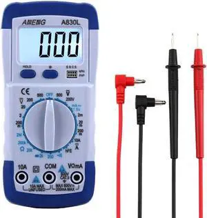 A830L Portable Digital Multitester Backlight Ammeter Voltmeter Handheld LCD Digital Multimeter Current Tester - White