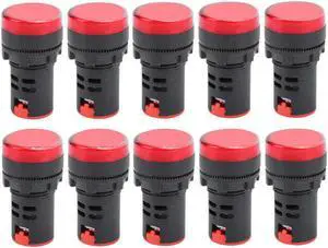 10PCS AD16-22DS High Brightness Red LED Signal Lamp LED Indicator Light for Signal Indication - 24V