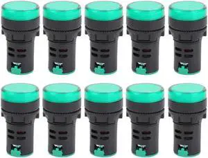 10PCS AD16-22DS LED Indicator Light High Brightness Green LED Signal Lamp for Signal Indication Lamp