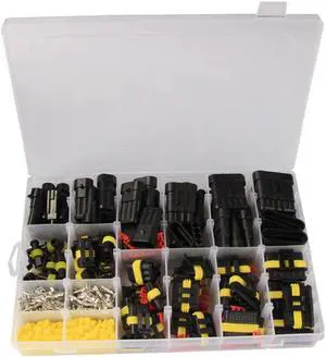 708 PCS/ 43 Set Waterproof Car Electric Cable Connector Terminal Plug Kit 1 2 3 4 5 6 Pin Truck Plug Car Spark Connector Assorted Box Portable