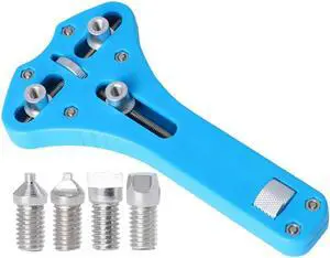 Universal Adjustable Watch Case Opener 3 Prongs Watches Back Cover Removing Tool Watch Repairing & Battery Replacement - Blue