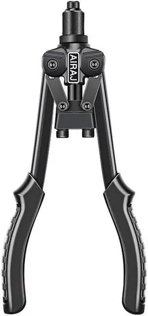 Rivet Gun Heavy Duty Single Hand Manual Riveter for Metal Automotive Repairing Railway for 1/8 Inch 5/32 Inch 3/16 Inch Aluminium Stainless Steel Rivets Black