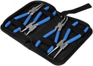 4pc Professional 7" Internal External Straight Bent Circlip Snap Ring Pliers Set Hand Tool Set Household Repair Tool