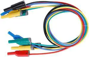 5pcs/Lot P1050-1 Durable 4mm Banana Plug Safety Soft Silicone Wire Stack Test Lead 14AWG for Multimeter Power Cables Wholesale
