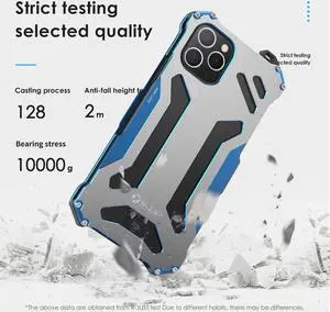 Luxury Metal Armor Case Hard shockproof 2 Protect Cover For iPhone 12 - Blue